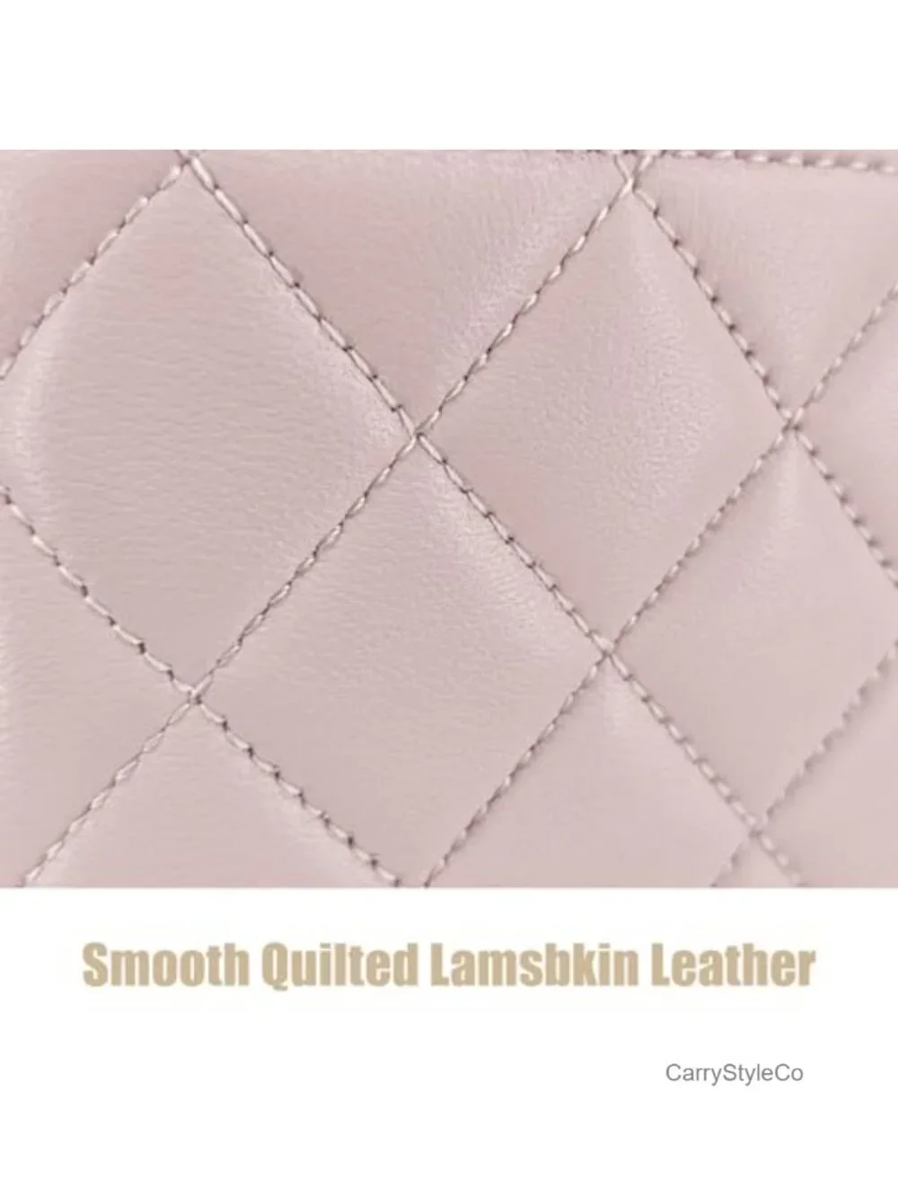 Genuine Lambskin Leather Quilted Mini Crossbody Purse Vanity Bag
